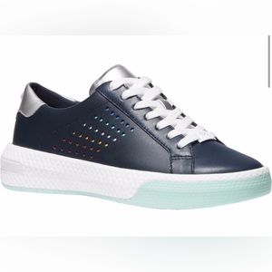 MICHAEL Michael Kors Women’s Codie Perforated Lace Up Low Top Sneakers Navy-6.5M